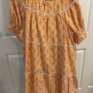 Cute orange and gold tiered dress